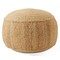 Casafield Braided Jute Pouf, Large Pouf Ottoman, 22" W x 22" D x 14" H Woven Jute Footrest, Decorative Indoor Boho Home Accent for Living Room